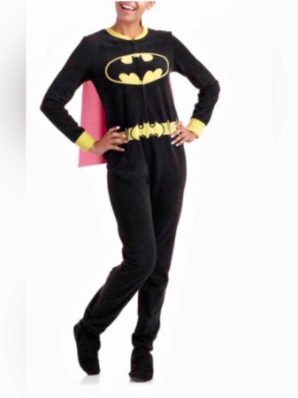 DC Comics Adult Batgirl Footed Pajamas with Yellow Cape Size Small 3/5